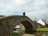 Enjoying the elegant footbrige at Great Heywood